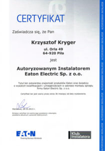 Autoryzowany Instalator Eaton Electric Sp. z o.o.