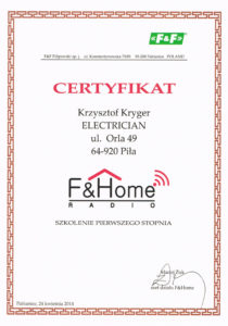 Szkolenie I stopnia F&Home Radio. F&F.