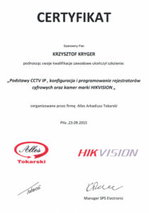 Podstawy CCTV IP, konfiguracja i programowanie rejestratorów cyfrowych oraz kamer marki Hikvision.