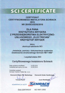Certyfikowany instalator Schrack.