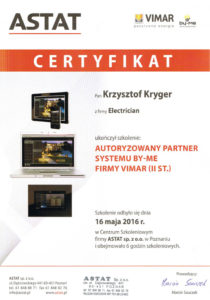 Autoryzowany partner systemu BY-ME firmy Vimar (II stopień).